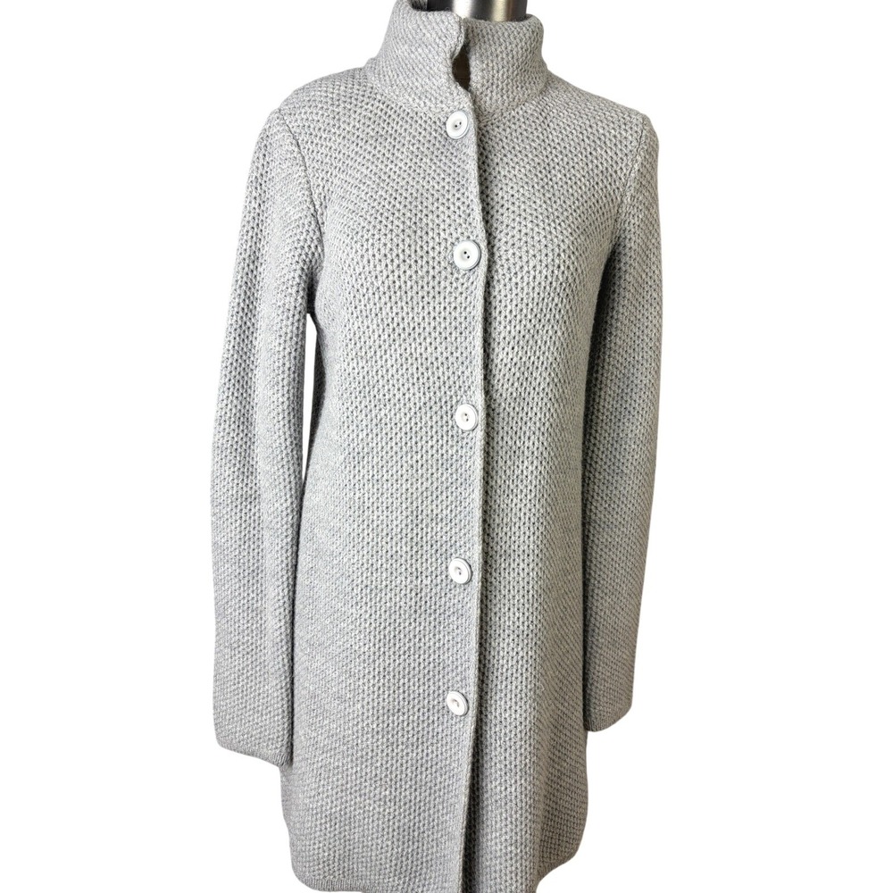 Cocogio Gray Longline Knit Cardigan Wool Blend Classic‎ Minimalist L